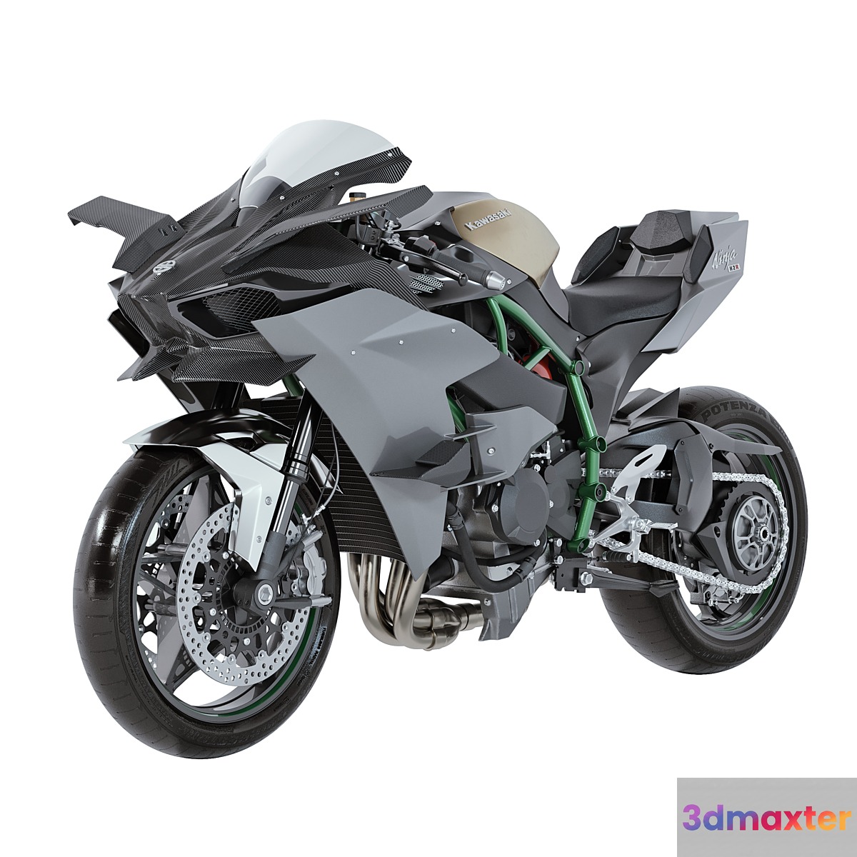 Kawasaki Ninja H2R 2023 3D Max