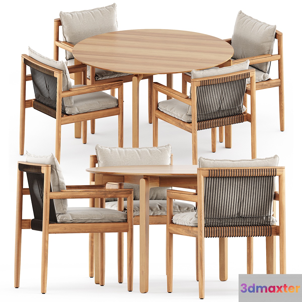 Saranac dining chair with arms by Gloster and Leaf table 443 by TON - No.2