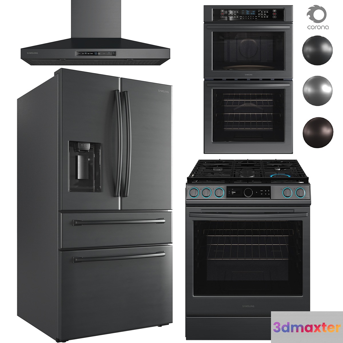 Samsung kitchen appliance Set01 3D Max