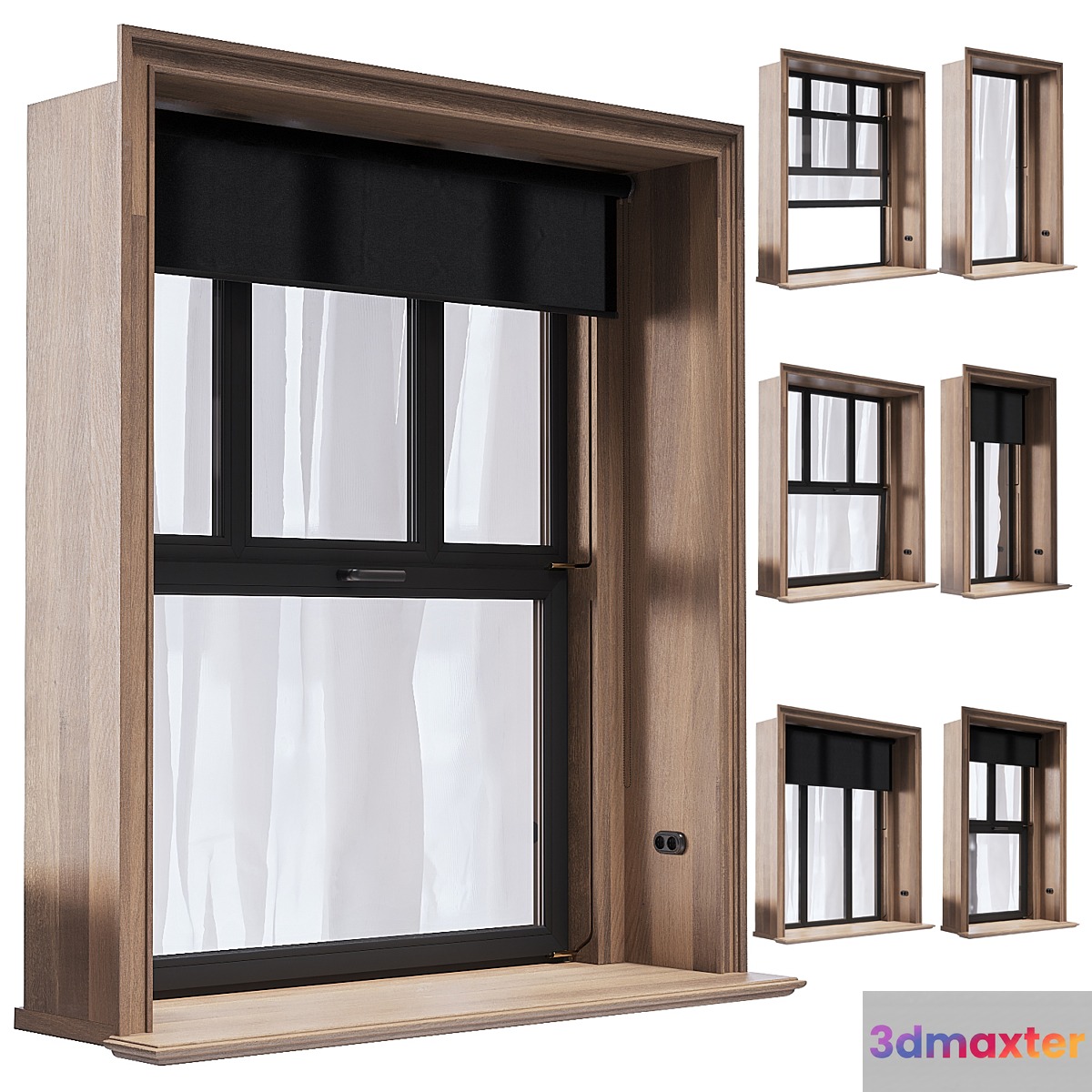 modern windows 3D Max