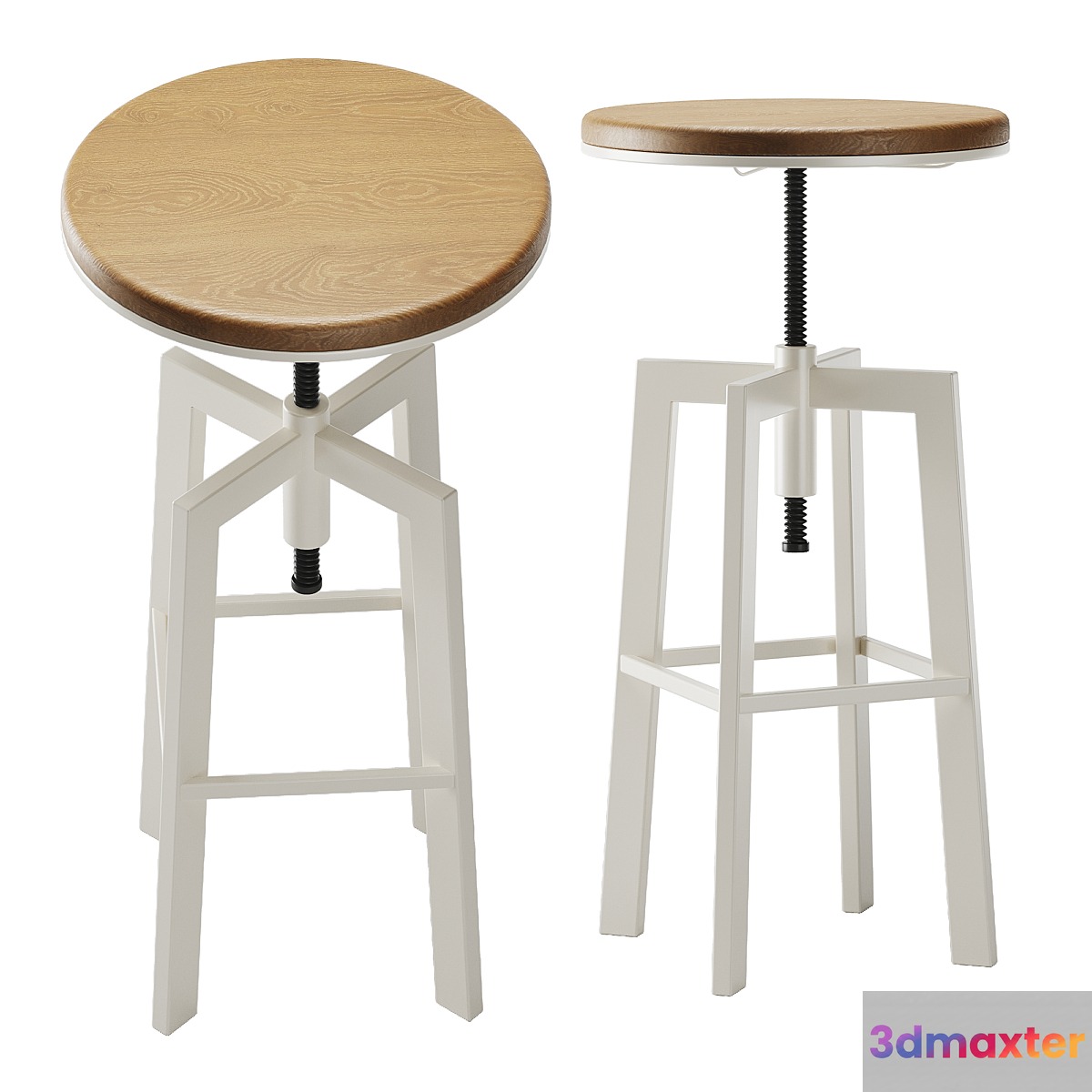 Zara Wooden and metal swivel stool