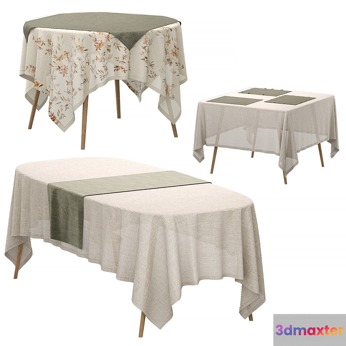 Set of linen tablecloths
