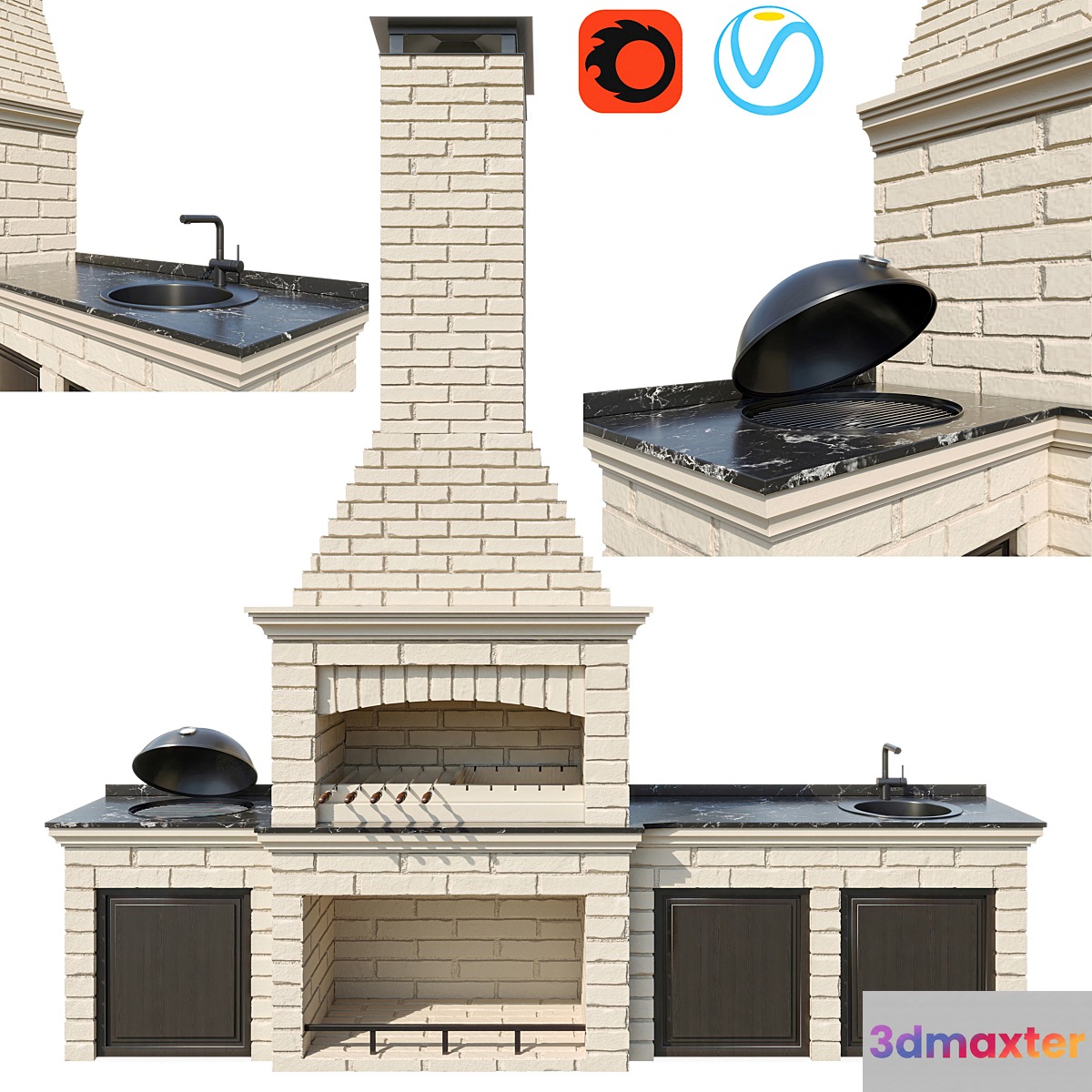 Barbecue (Brick) 3D Max