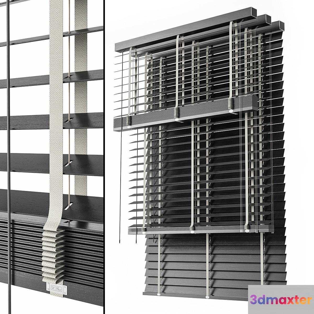 Wooden Blinds Set 09 3D Max