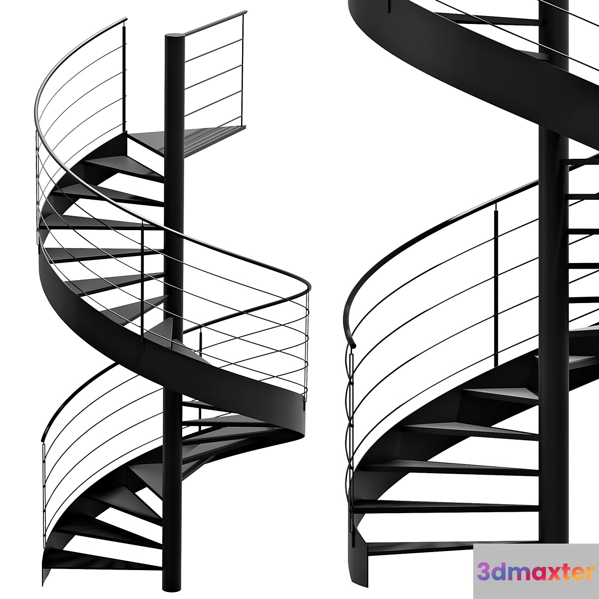 Stairs round 3D Max