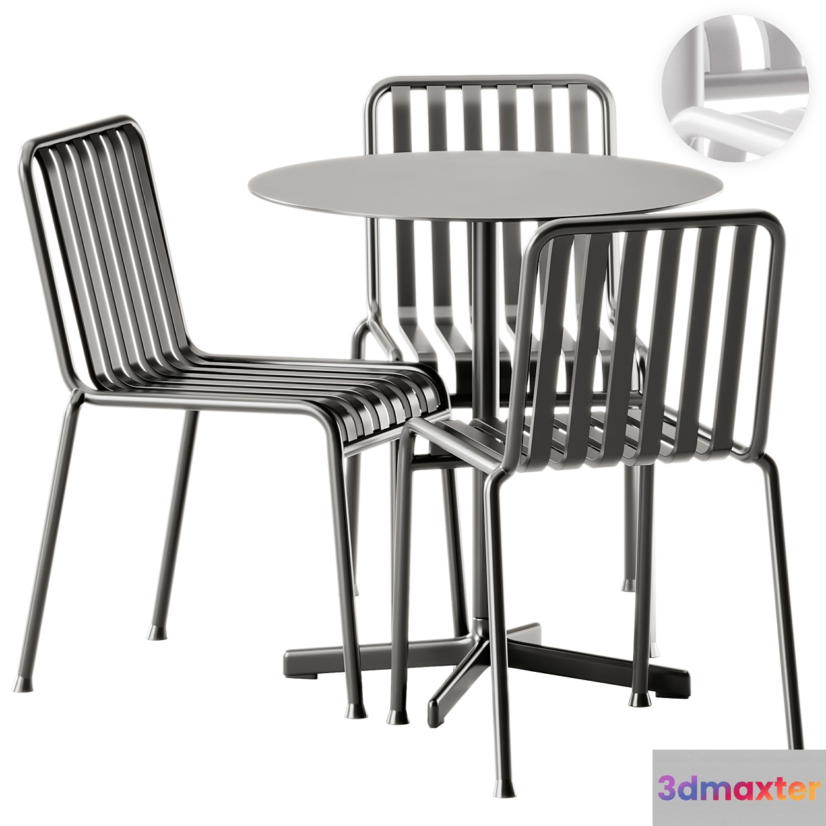 Hay Neu Round Table and Palissade Chair 3D Max
