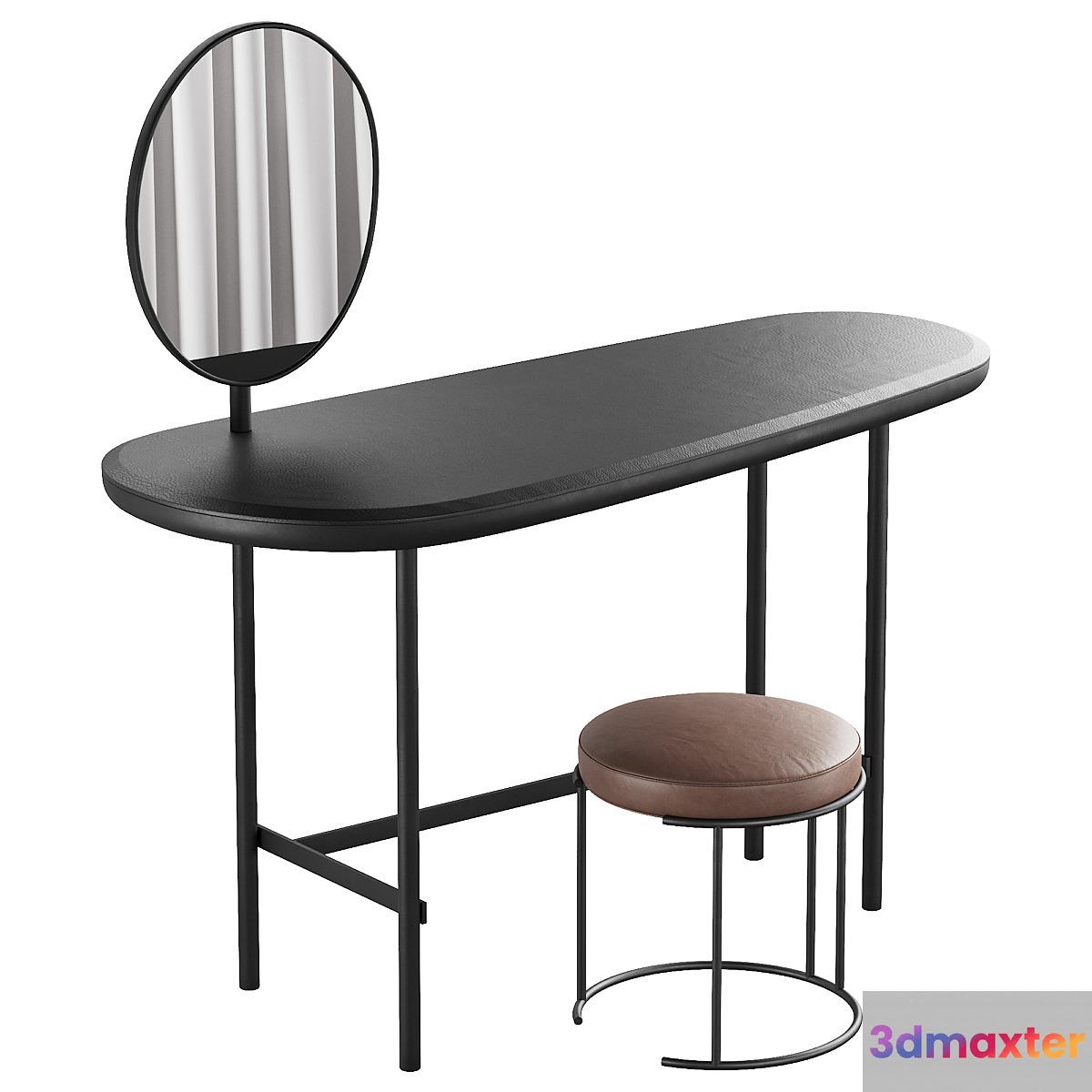 326 Vanity Desk 03 Pebble Desk with Nina pouf by Living Divani - No.2 3D Max
