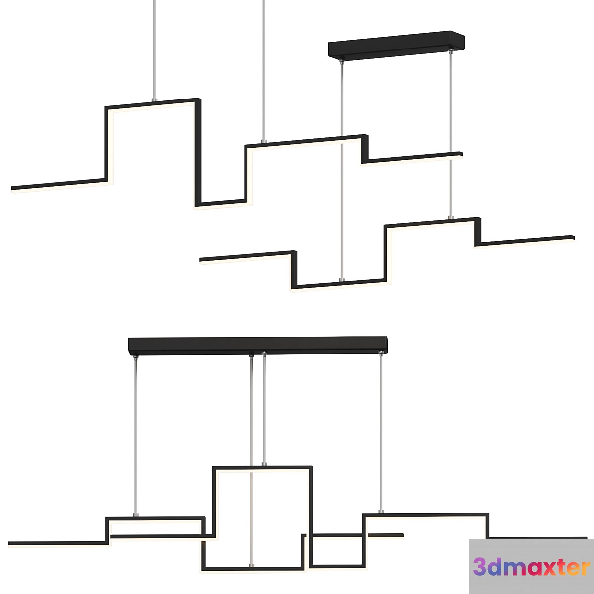 Nordic Geometry Linear - Pendant 3D Max