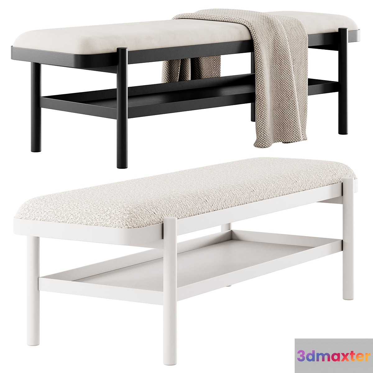 Boucle bench Virk by Arcticle 3D Max