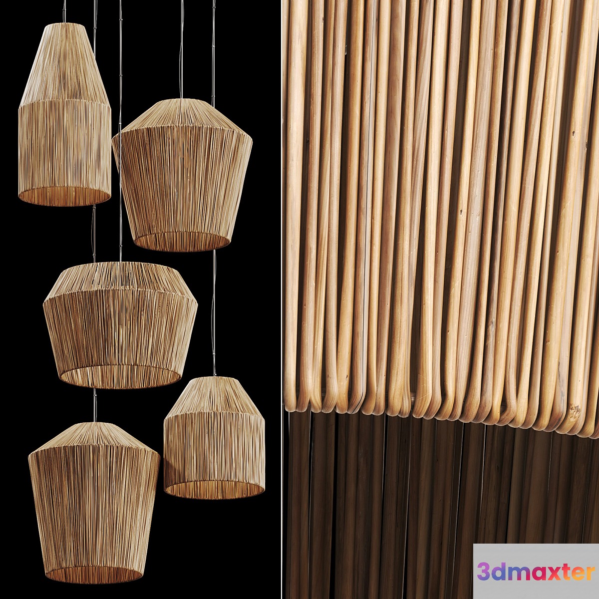 Lamp wicker n26 3D Max