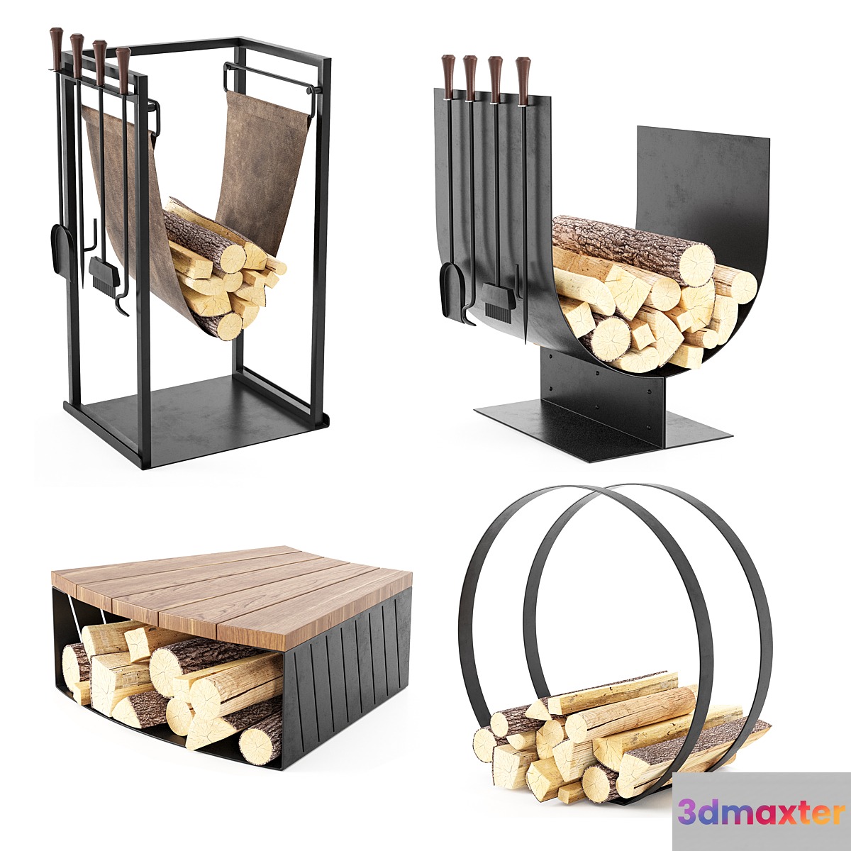 Fireplace Accessories set 03 3D Max