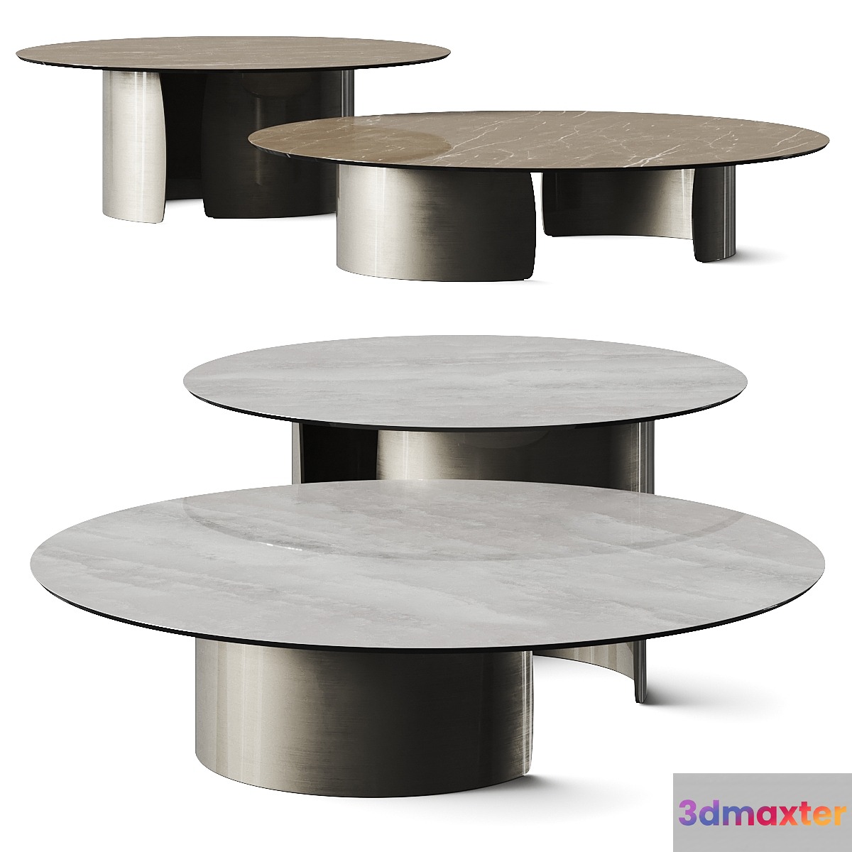 Reflex Petalo Marble Coffee Tables - No.2 3D Max