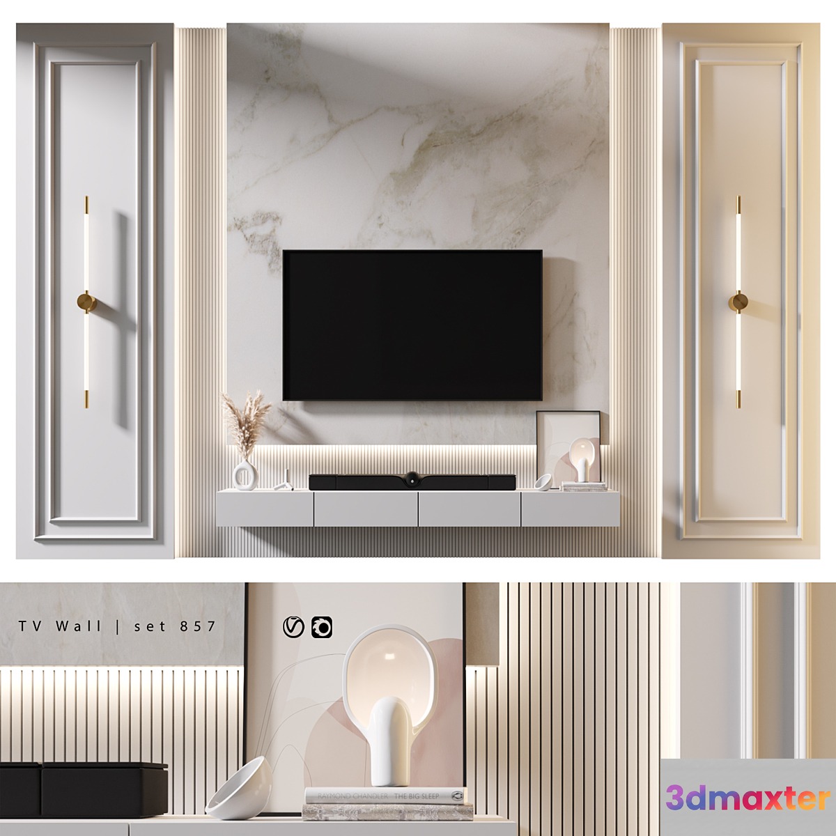 TV Wall | set 857 3D Max
