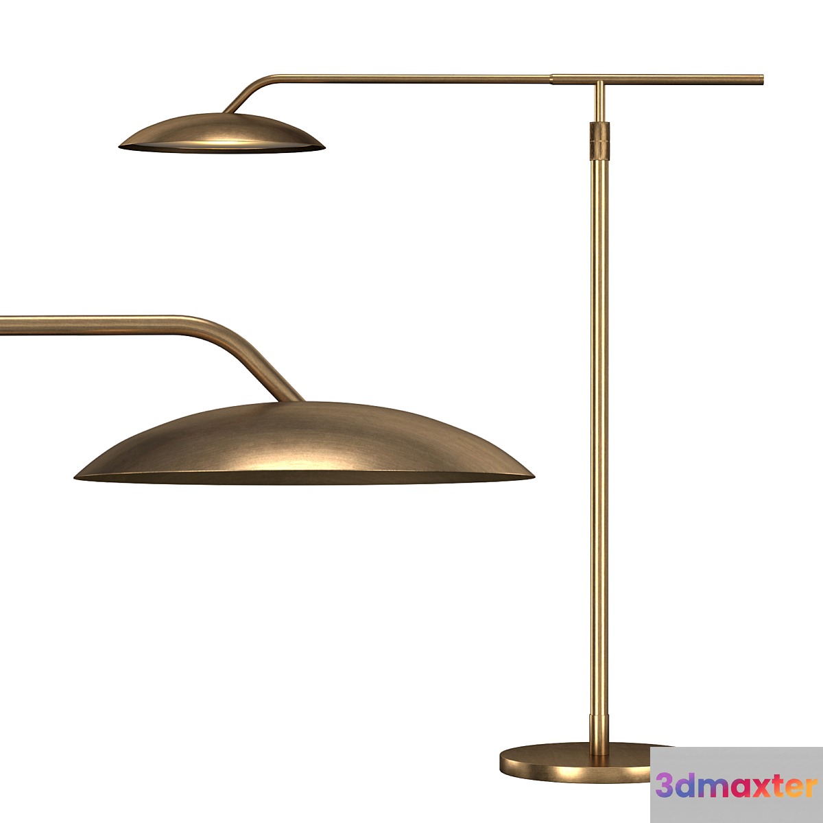ASHER FLOOR LAMP - ANTIQUED BRASS 3D Max