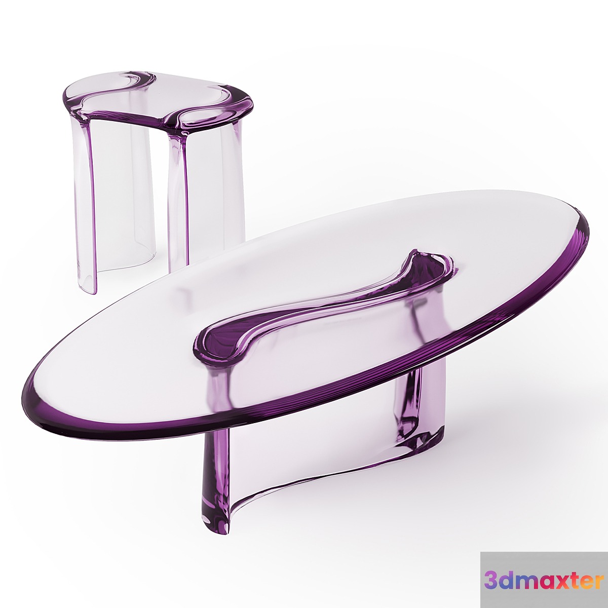 Studio Lukas Cober New Wave Liquid Stool and Low Table 3D Max
