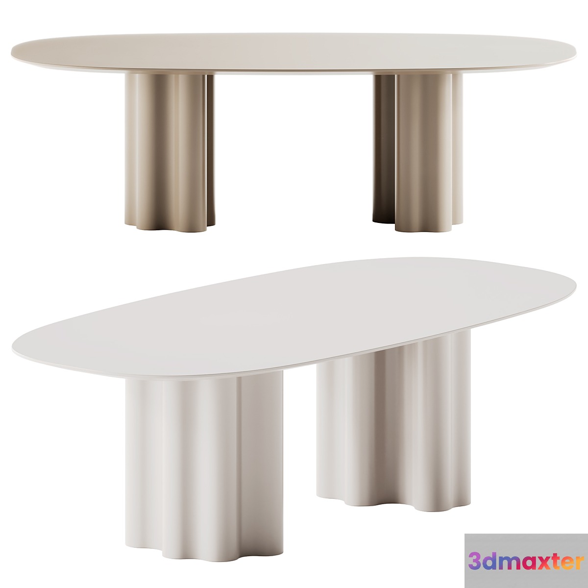 Saba Italia Teatro Magico Oval Table Separate bases 3D Max