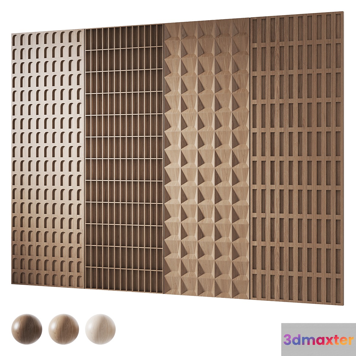 Decorative wood panels 4 3D Max