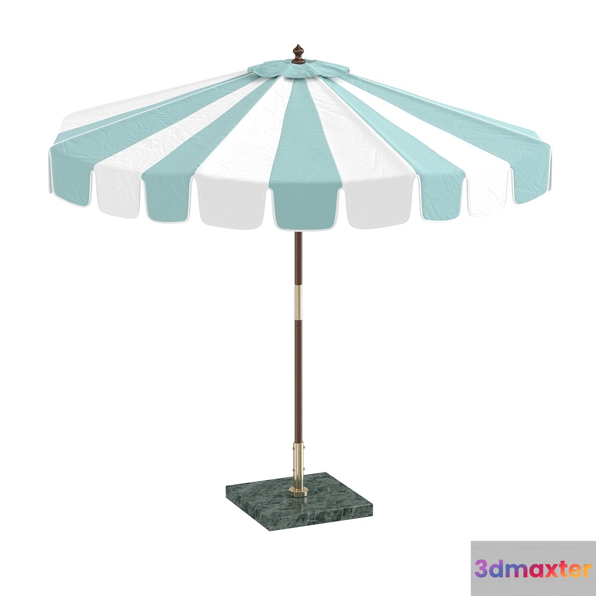 Doing just peachy aqua stripe umbrella 3D Max