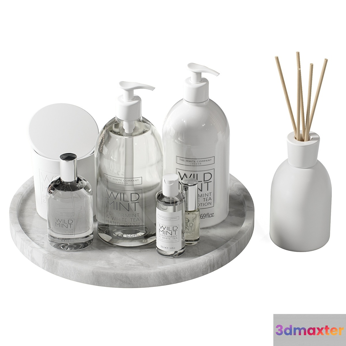 Decorative set 43 Bottles and candles 3D Max