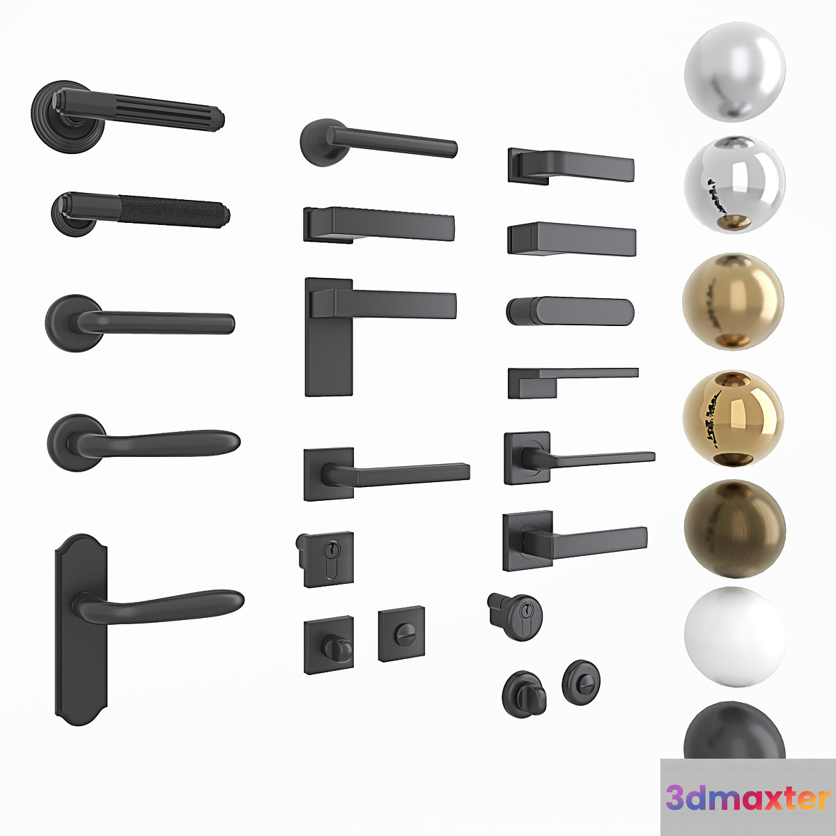 Profil Doors furniture set 3D Max