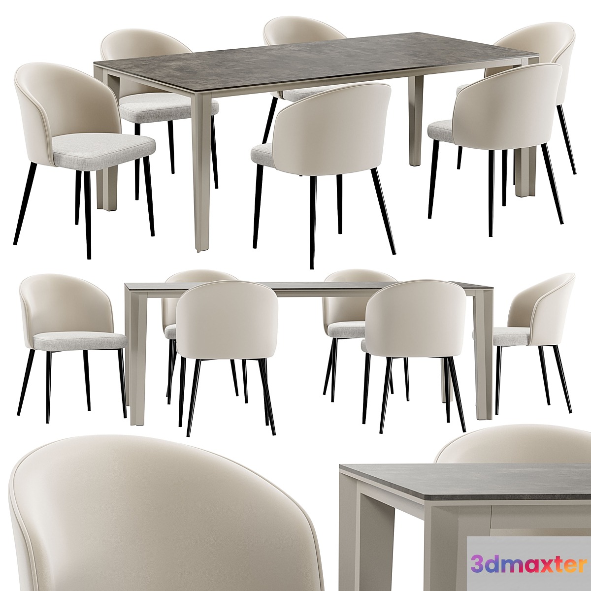 Dining chair Ornella and table Skin - No.2