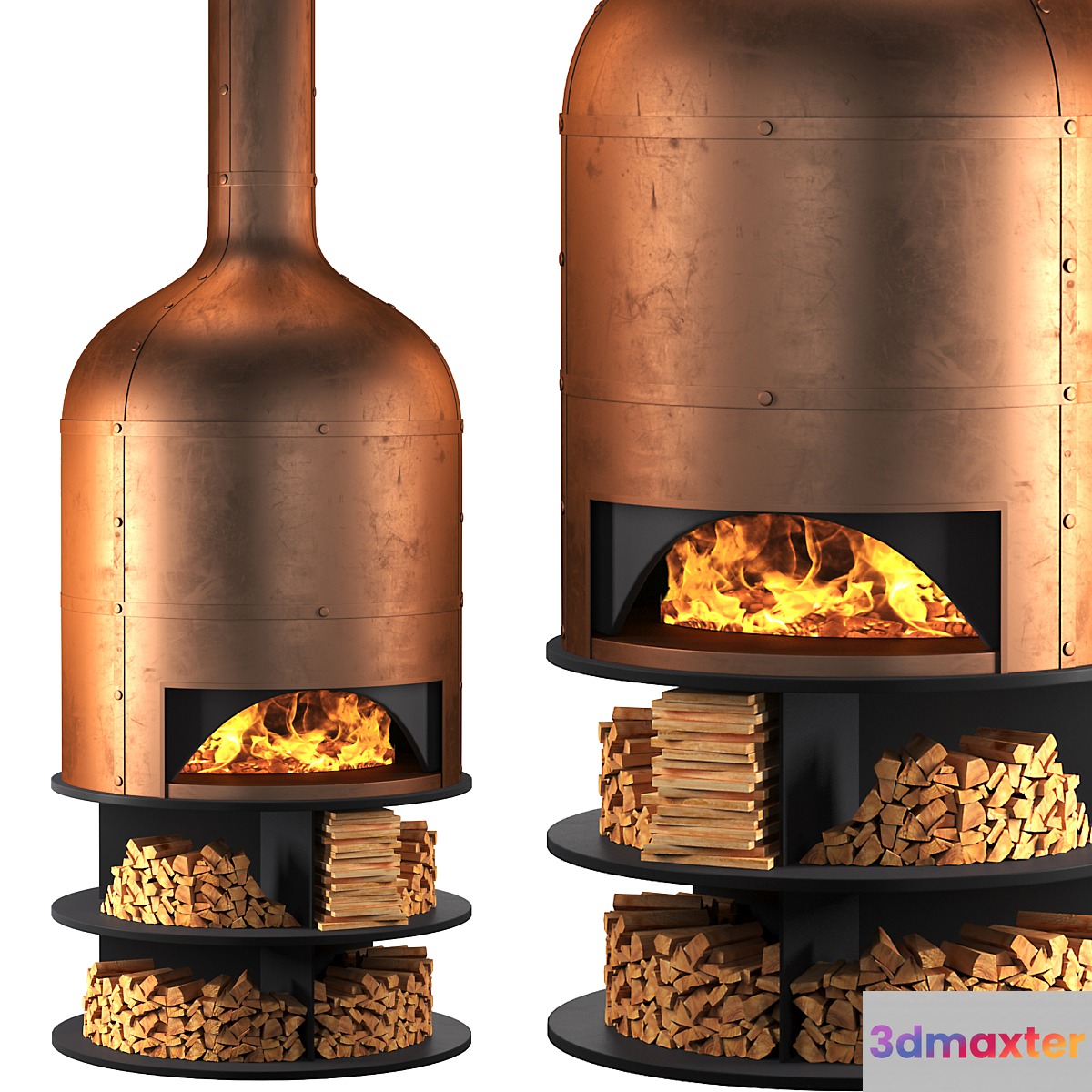 Copper oven fireplace for pizza and barbecue - No.2 3D Max