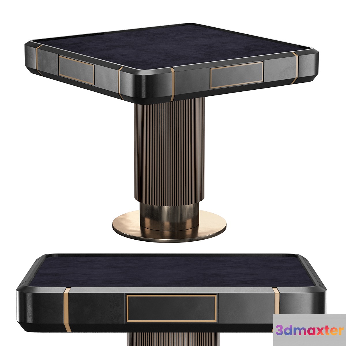 high square poker table 3D Max