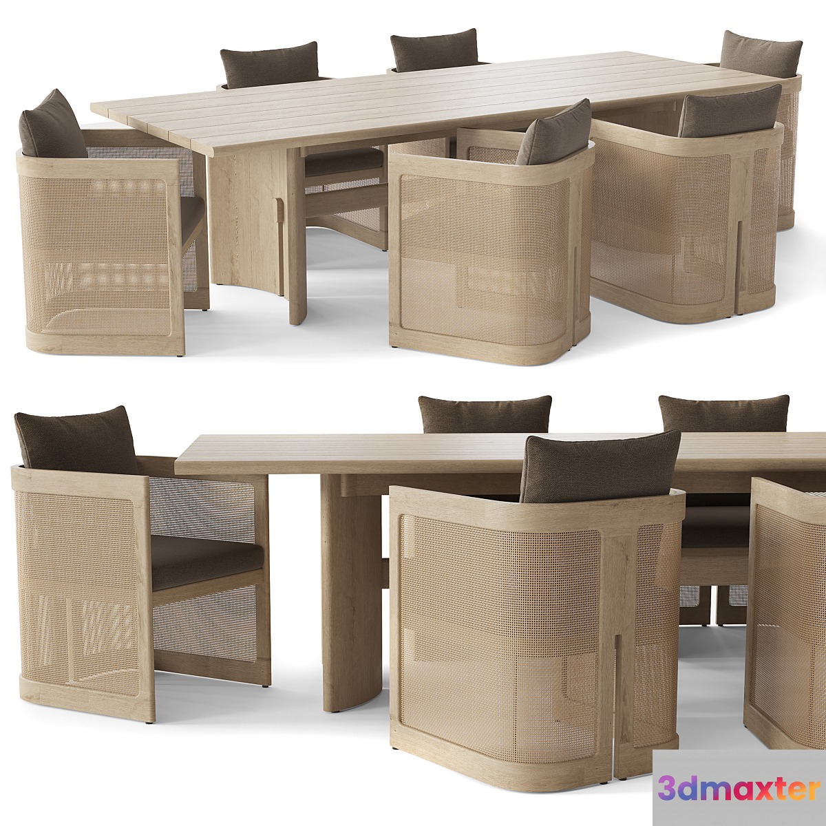 RH TRIESTE TEAK RECTANGULAR DINING TABLE