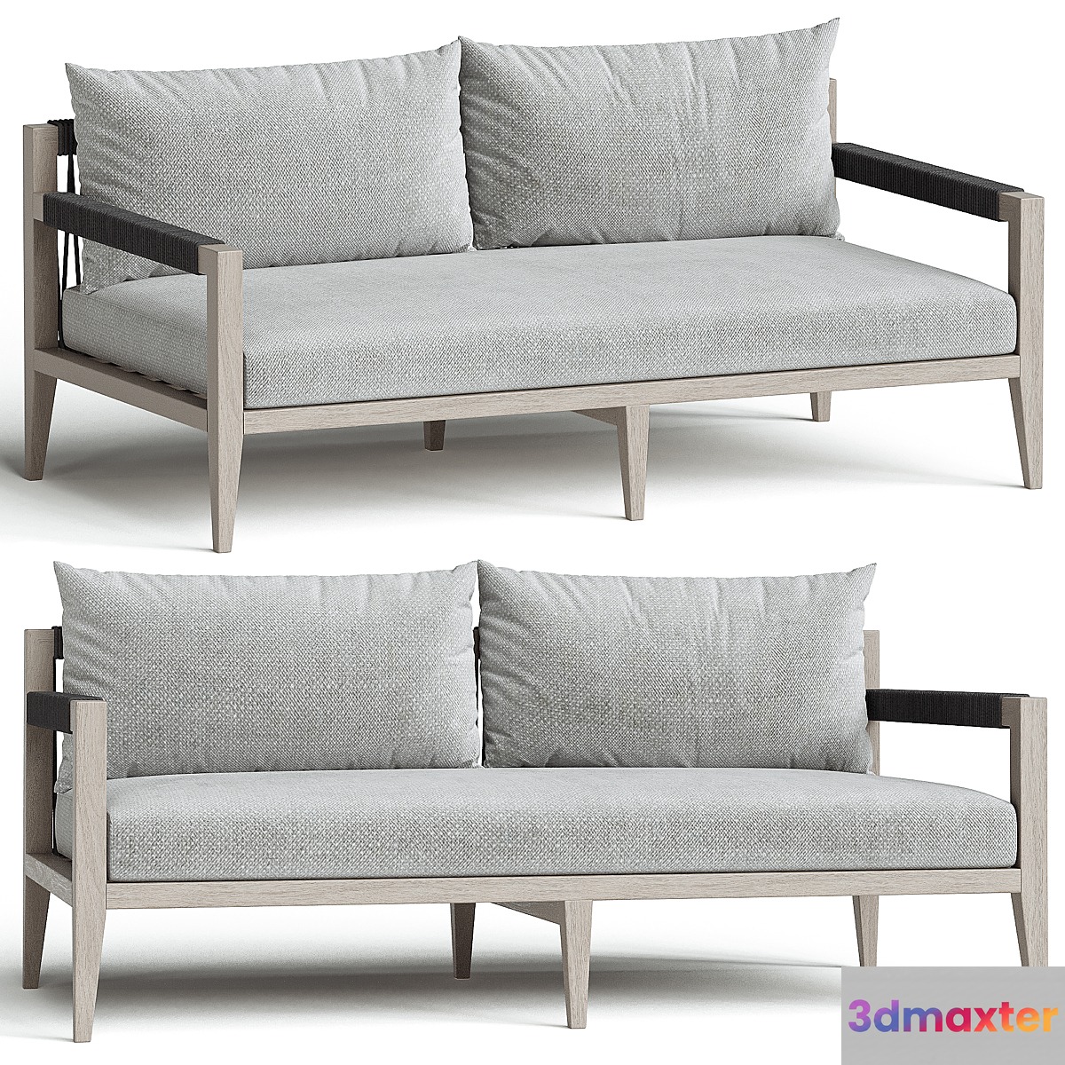 Outdoor sofa Sherwood Faye Ash_Weathered Gray 3D Max
