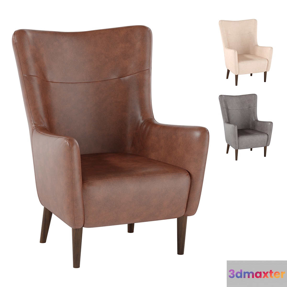 classic leather lounge chair 3D Max