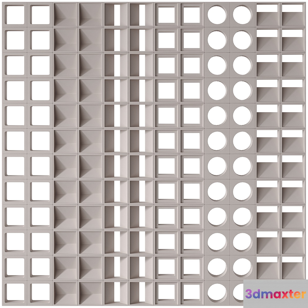 Modular decorative partition Modular Wall 01 3D Max