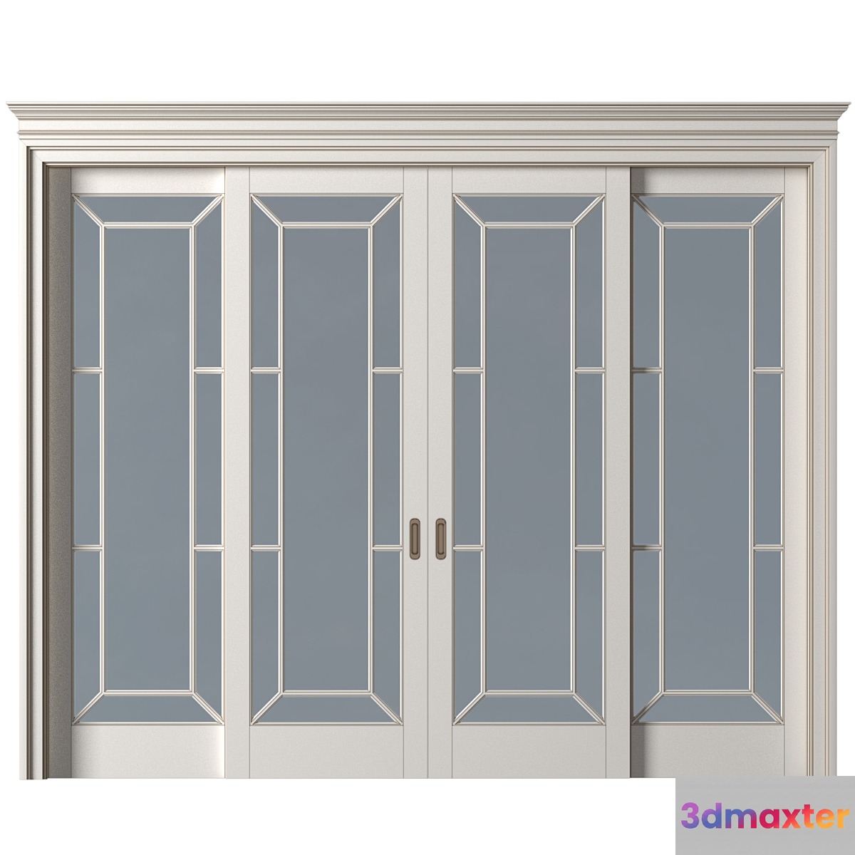 Interior sliding doors in classic style. French Art Deco Sliding Folding Modern Doors Glass 3D Max