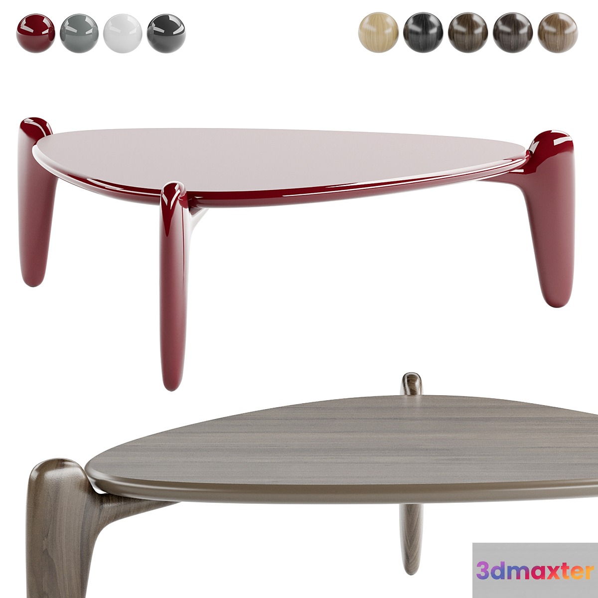 Roche Bobois PULP Triangular cocktail table 3D Max