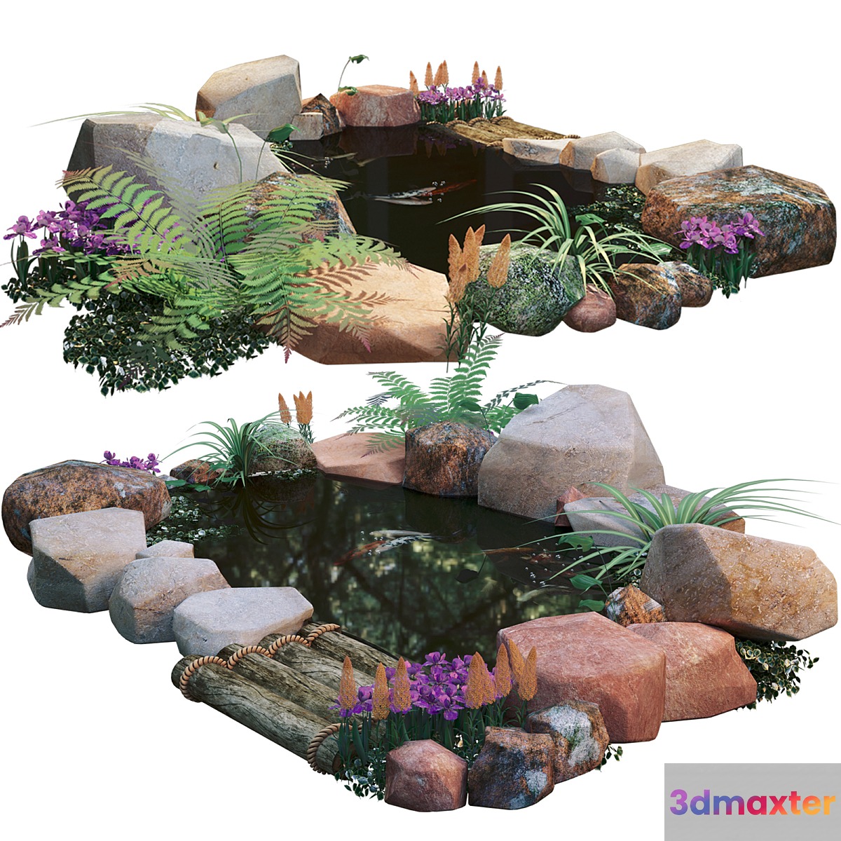 artificial fish pond 3D Max