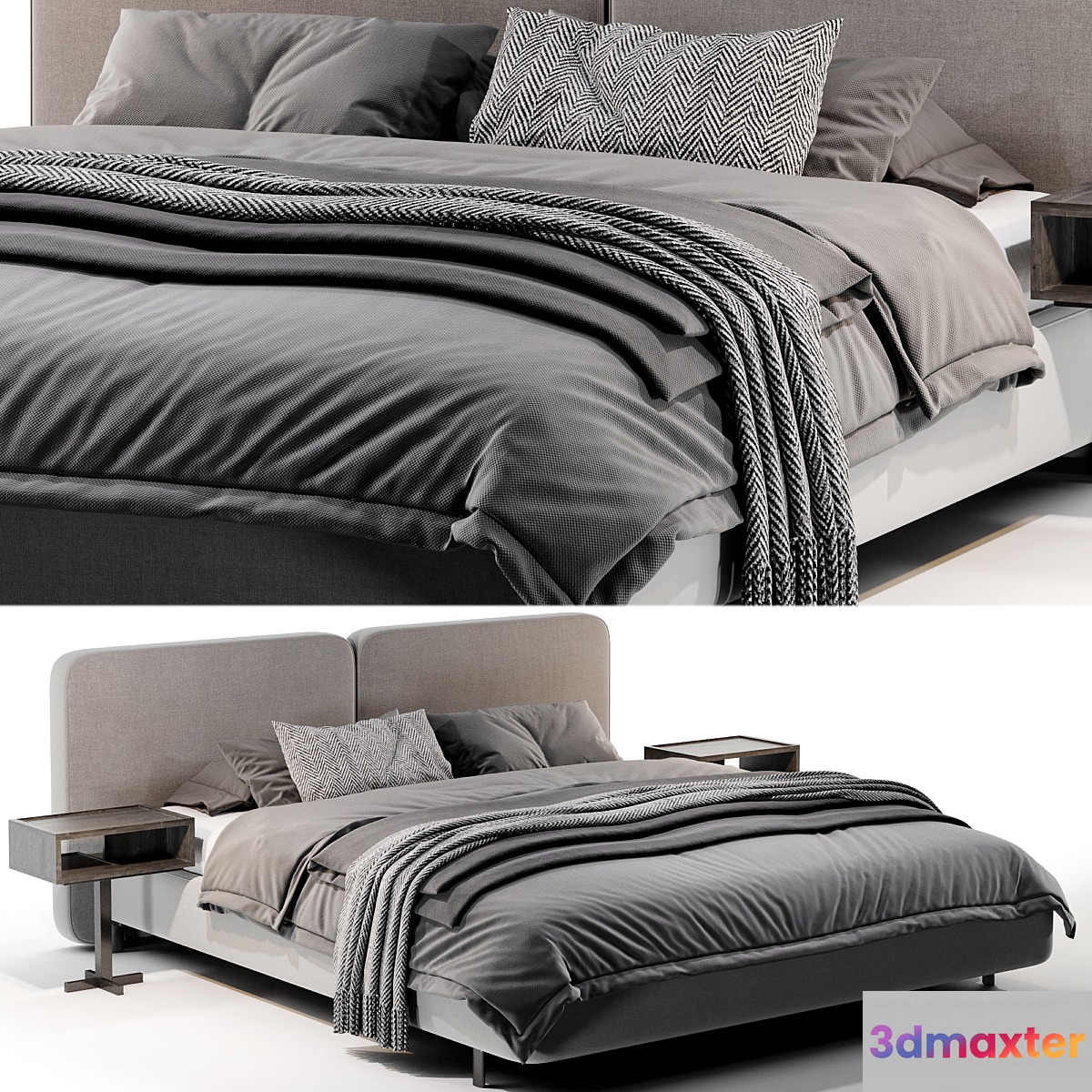 Minotti Tatlin Cover Bed 3D Max