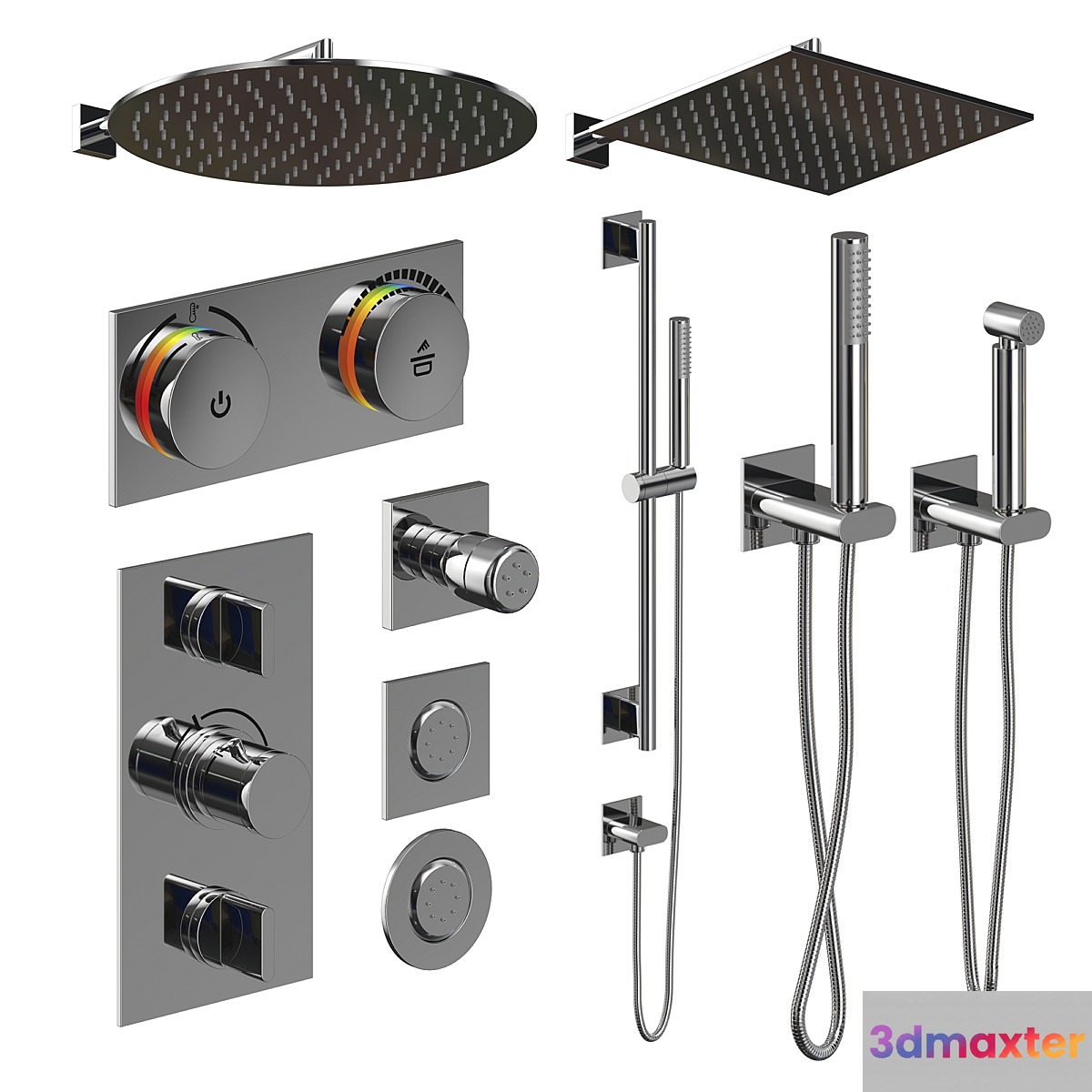 THG Icon-X Shower faucets. 3D Max