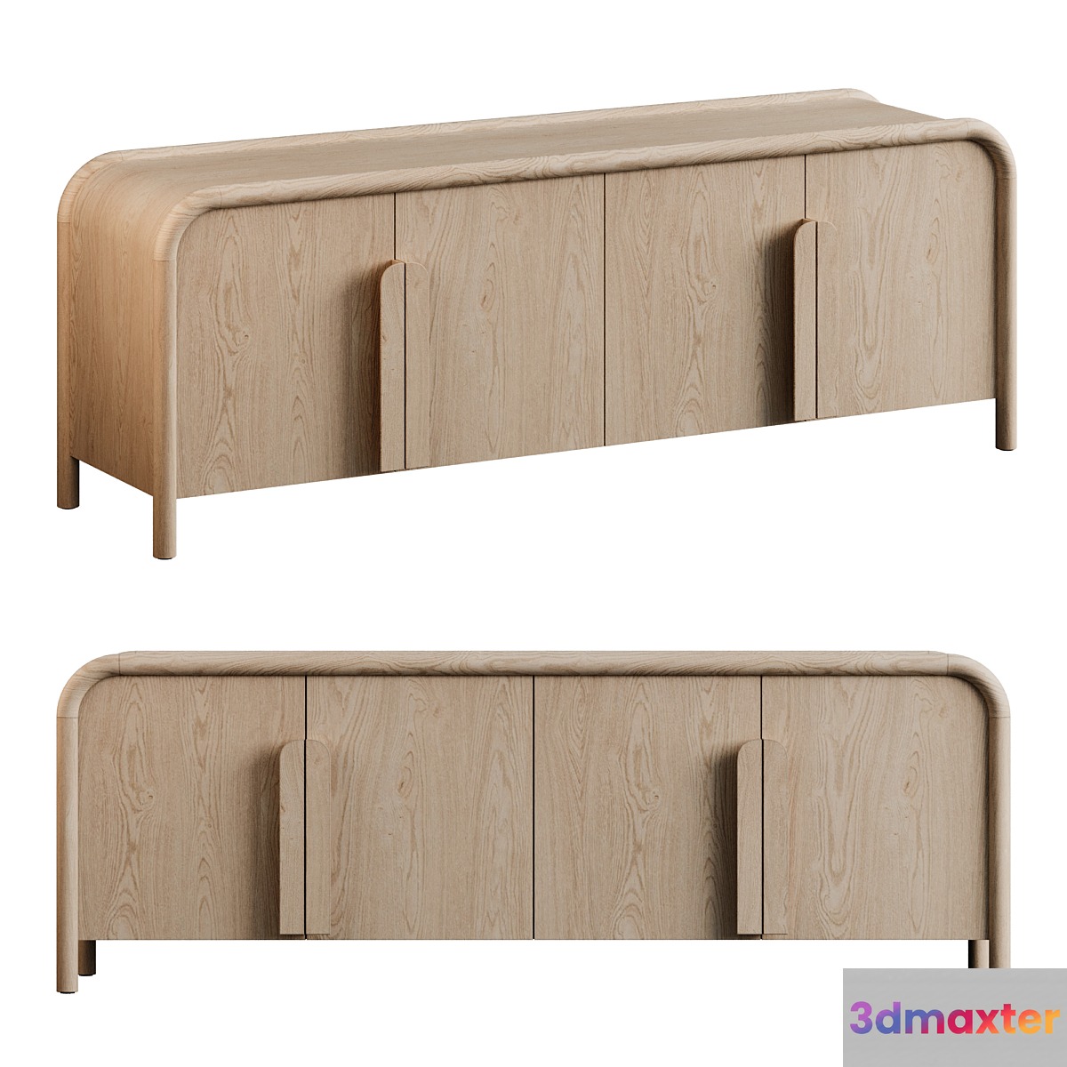 Crate&Barrel | Annie Natural Storage Media Credenza by Leanne Ford 3D Max