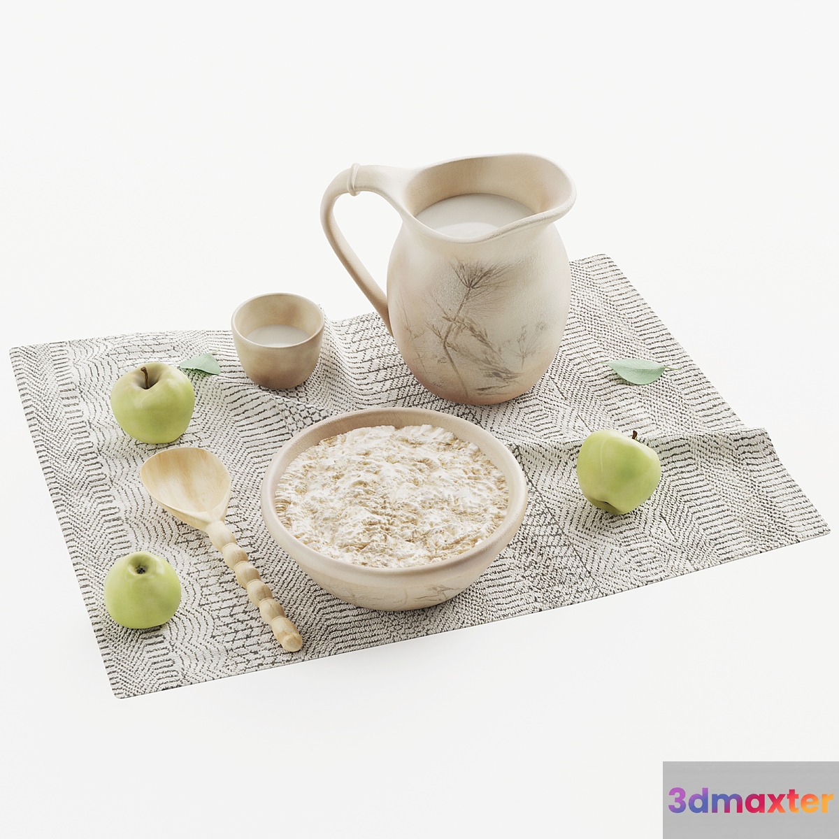 Decorative set Simple Russian food 3D Max