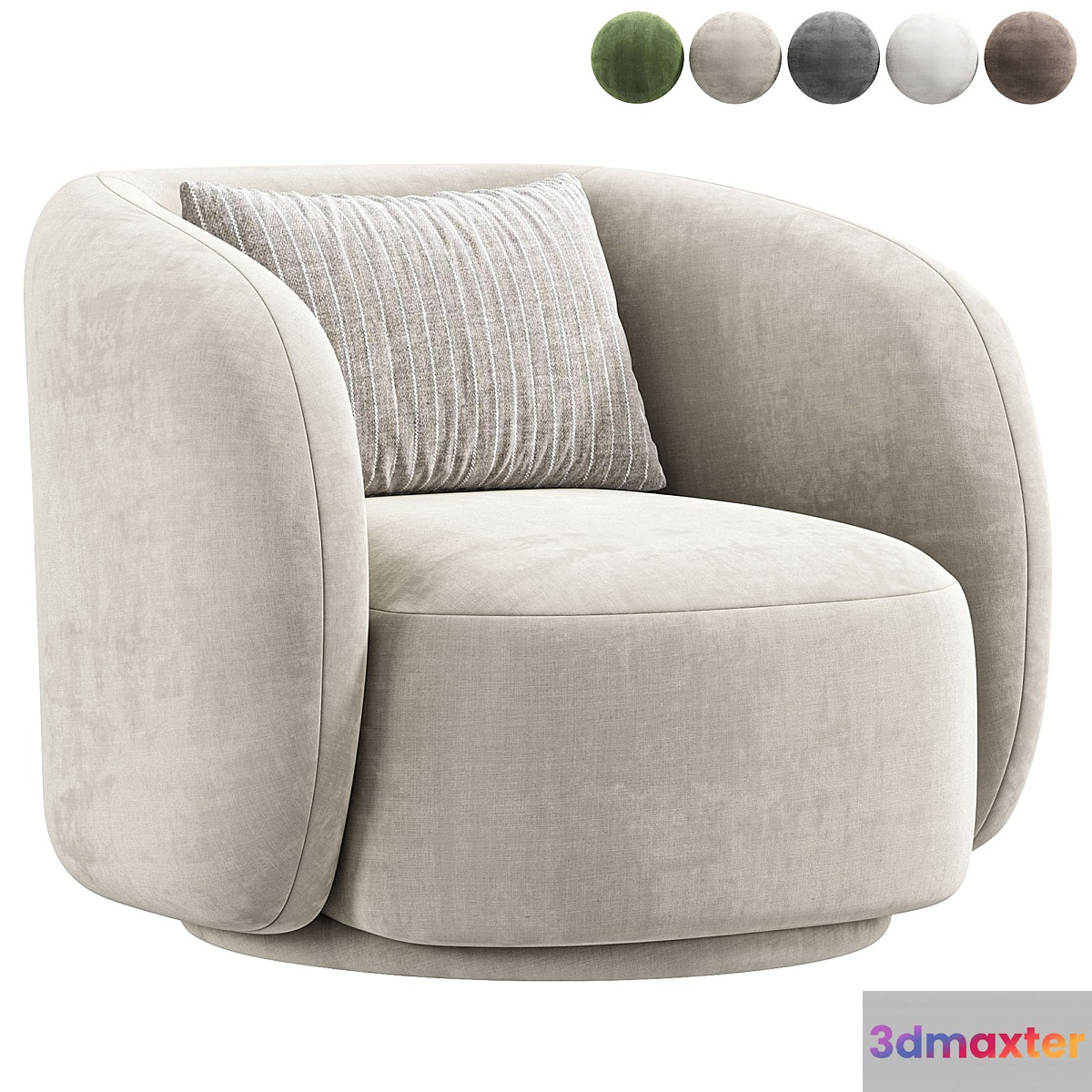Poole Swivel Lounge Chair By Poly Bark 3D Max