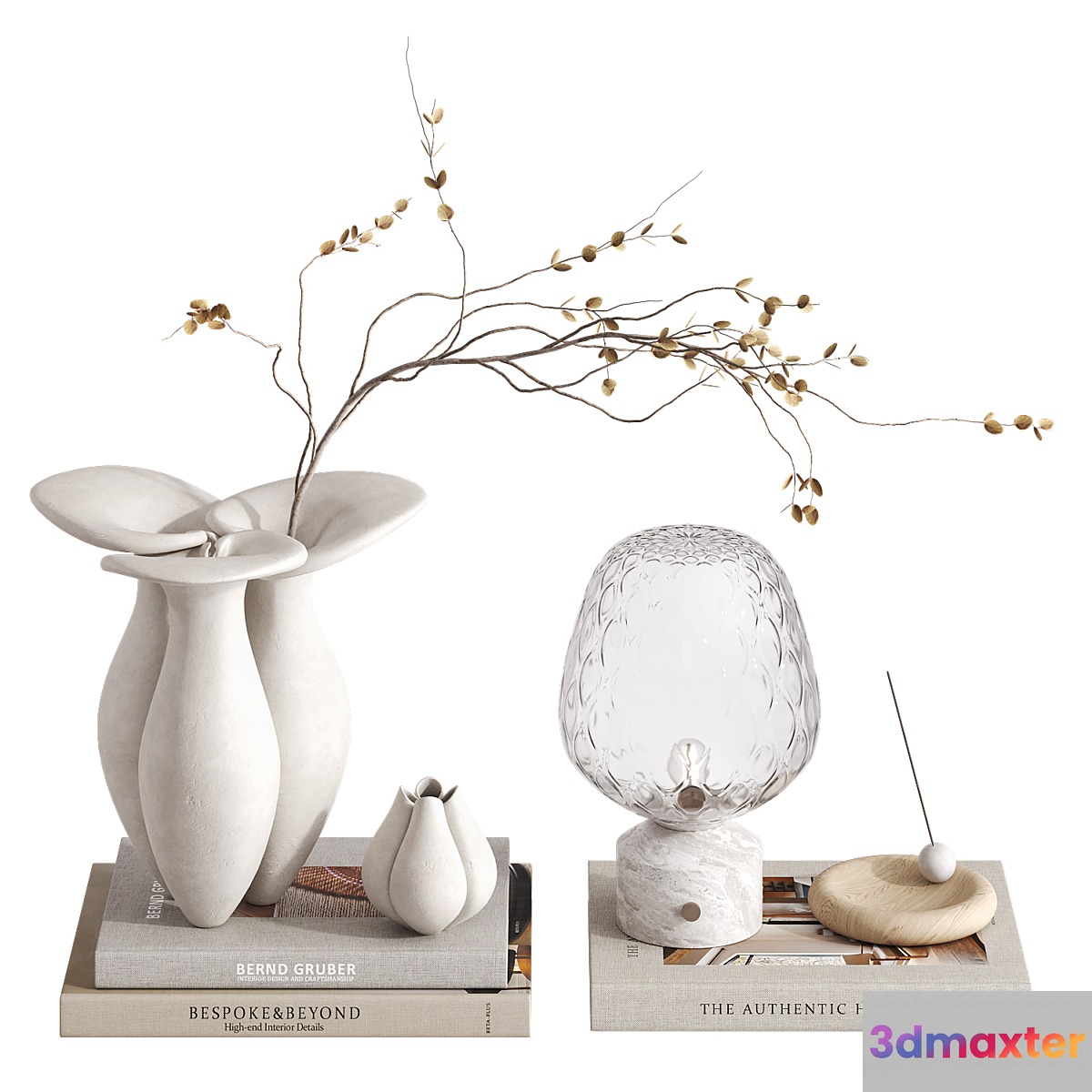 Decorative set with Lily Vase - No.2 3D Max