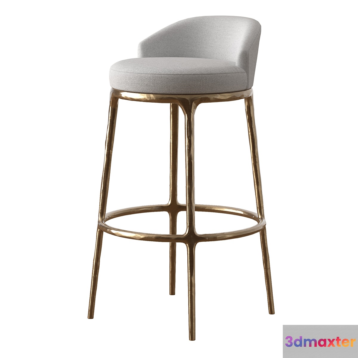RH THADDEUS FABRIC SWIVEL BARSTOOL 3D Max