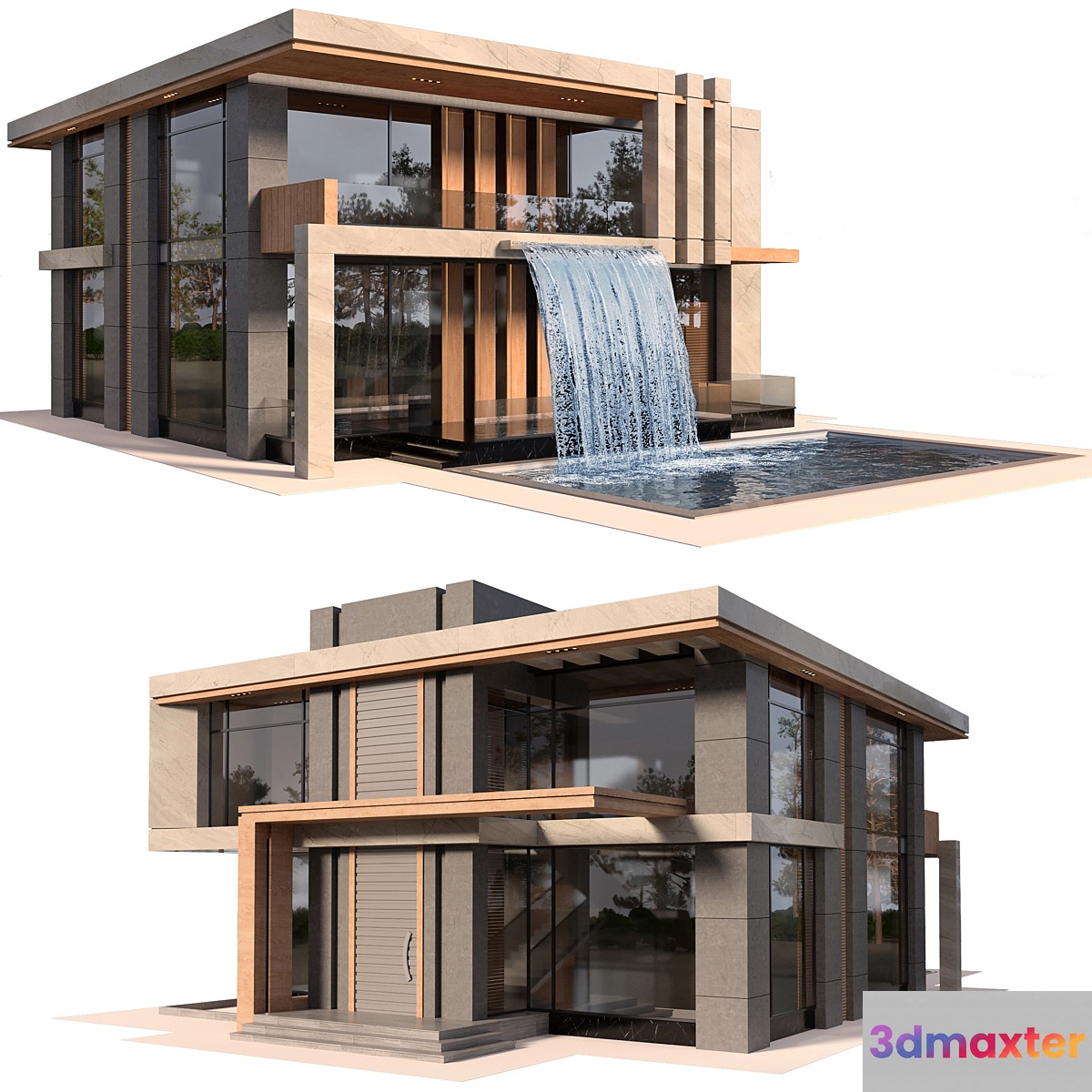 Modern Villa with pool - No.2 3D Max