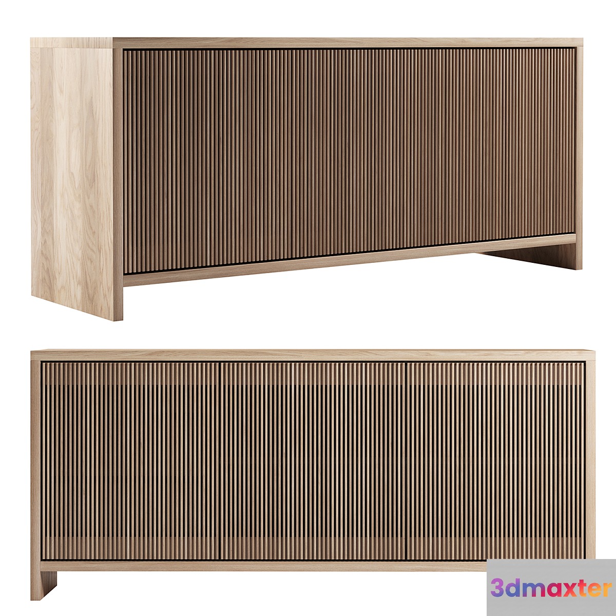 Oak Slatted Credenza by Material
