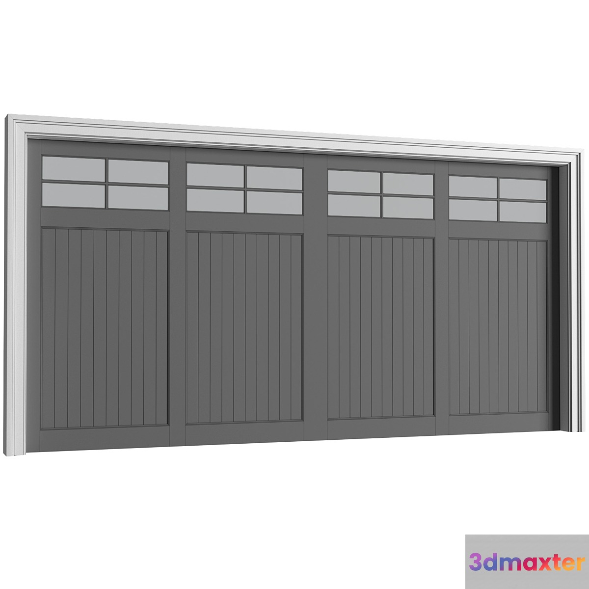 Automatic Garage Doors in classic style.Garage Doors.Traditional Automatic Wood Garage Doors.Entrance modern Gates 3D Max