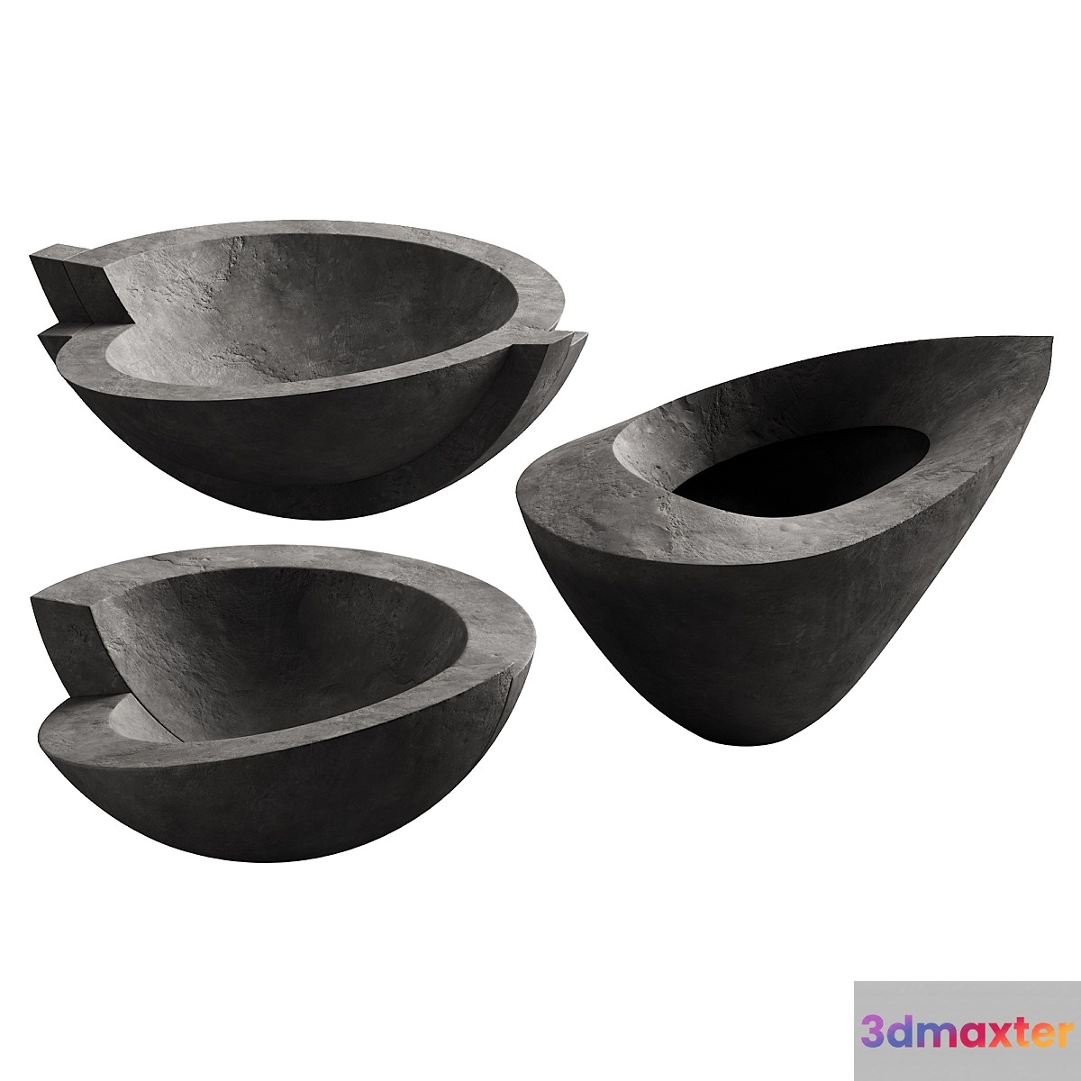 365 decorative vases and pots 03 deformed folded relief vase 02