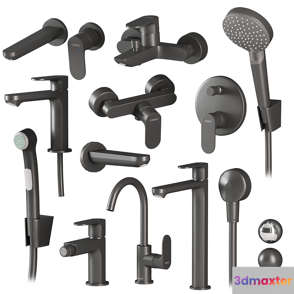 Hansgrohe Rebris S Faucets and showers set 3D Max