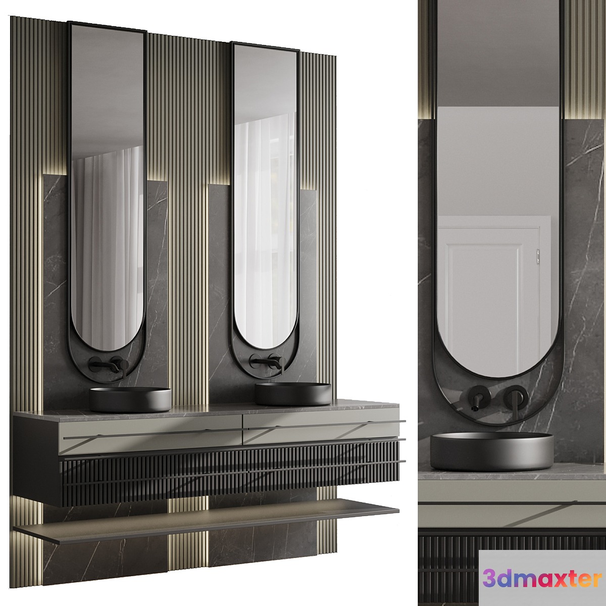 Bathroom furniture by inbani faucet set 49 - No.2 3D Max