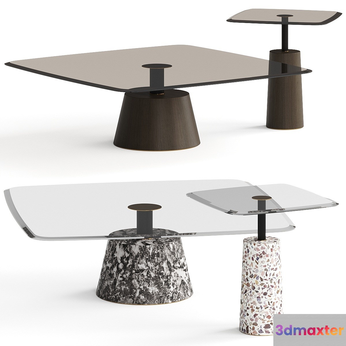 1stDibs Bronze Glass Fumed Eucalyptus Coffee Table - No.2 3D Max