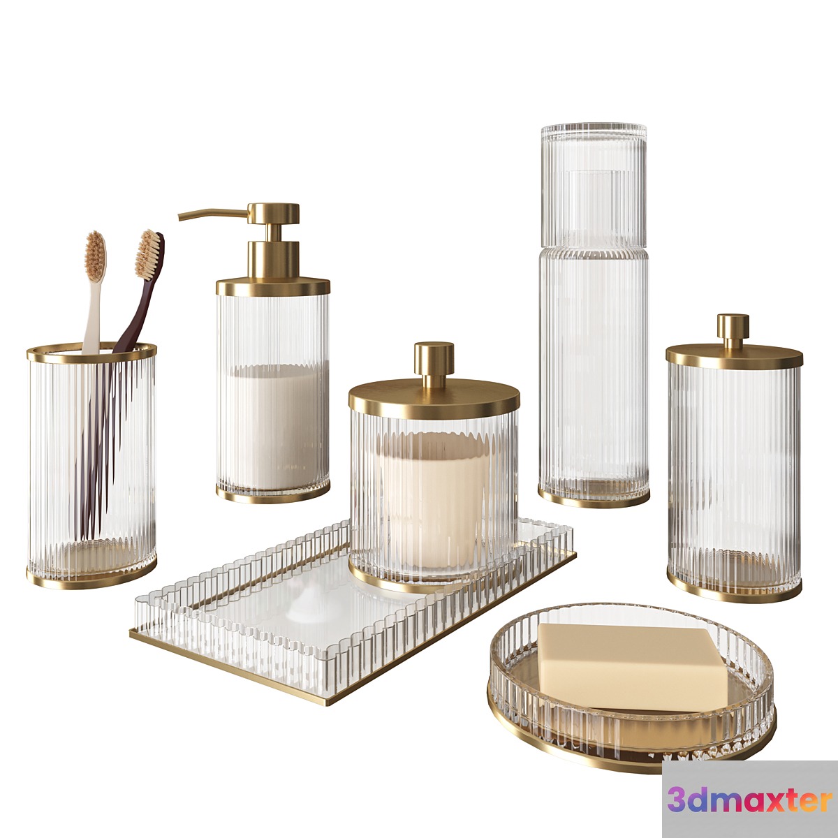 Glass decorative bathroom set