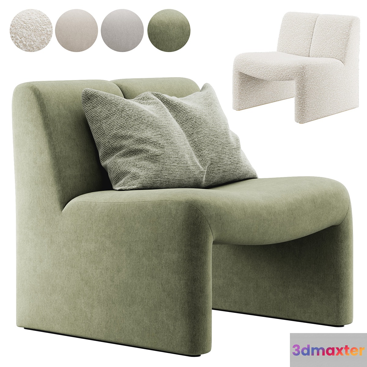 Macintosh armchair in boucle by Eichholtz 3D Max